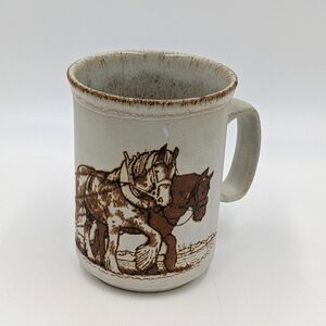 Duncan Ceramics Scotland Horses Plough Farmer Coffee Mug Cup